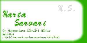 marta sarvari business card